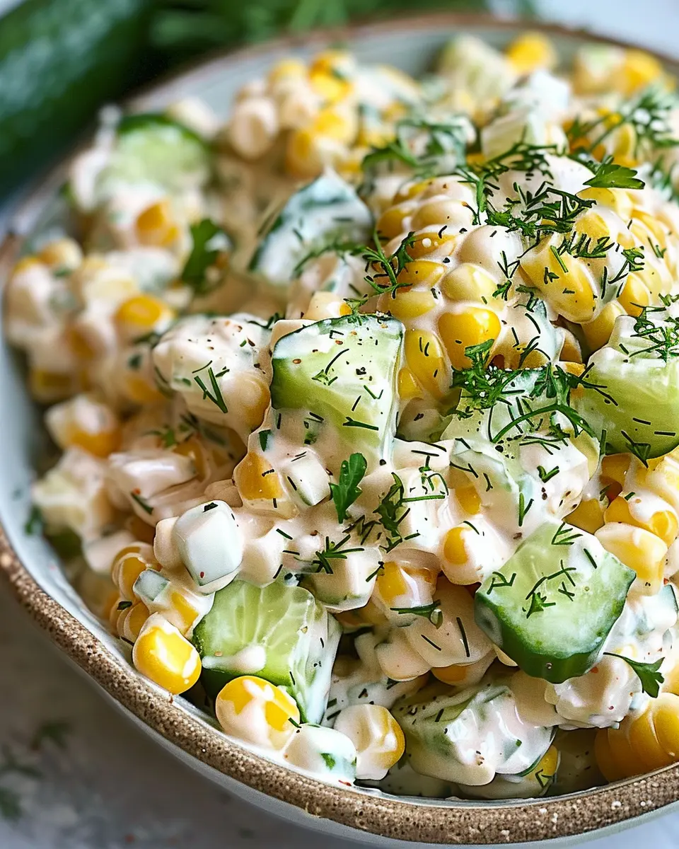 Street Corn Creamy Cucumber Salad: The Best Refreshing Twist
