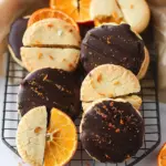 Chocolate Dipped Orange Shortbread Cookies