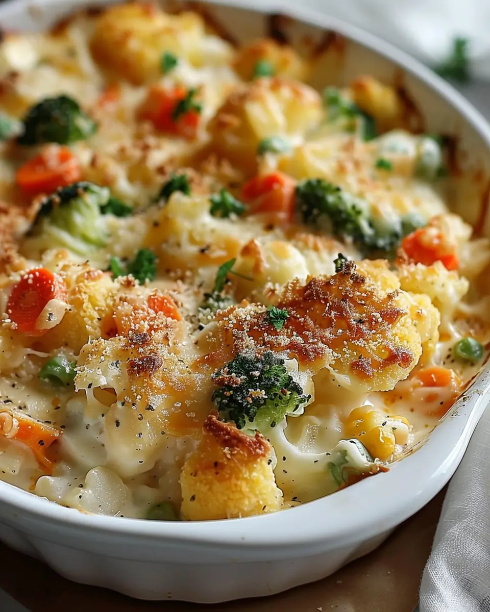 Creamy Winter Vegetable Casserole with Turkey Bacon Delight