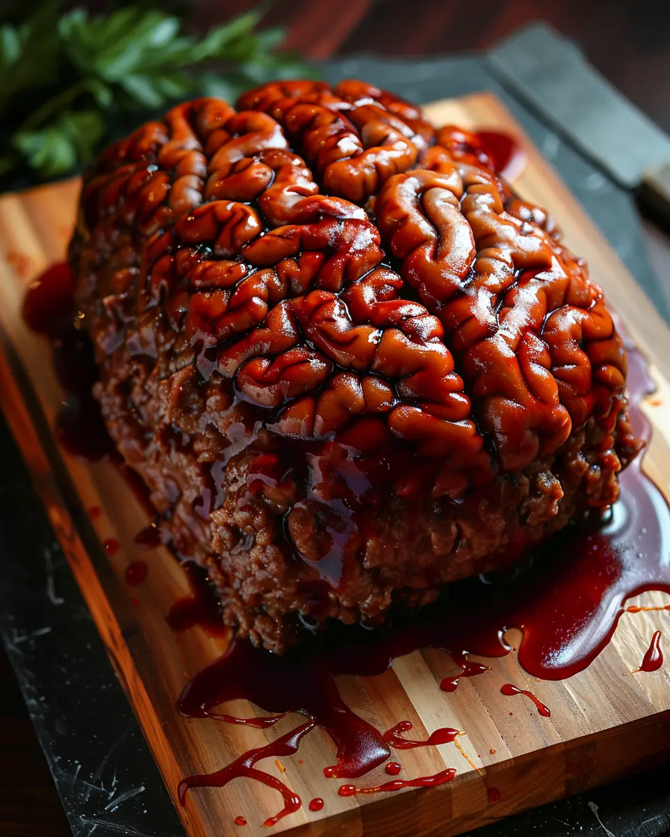 Halloween Brain Meatloaf: Delicious Turkey Bacon Surprise for Spooky Fun