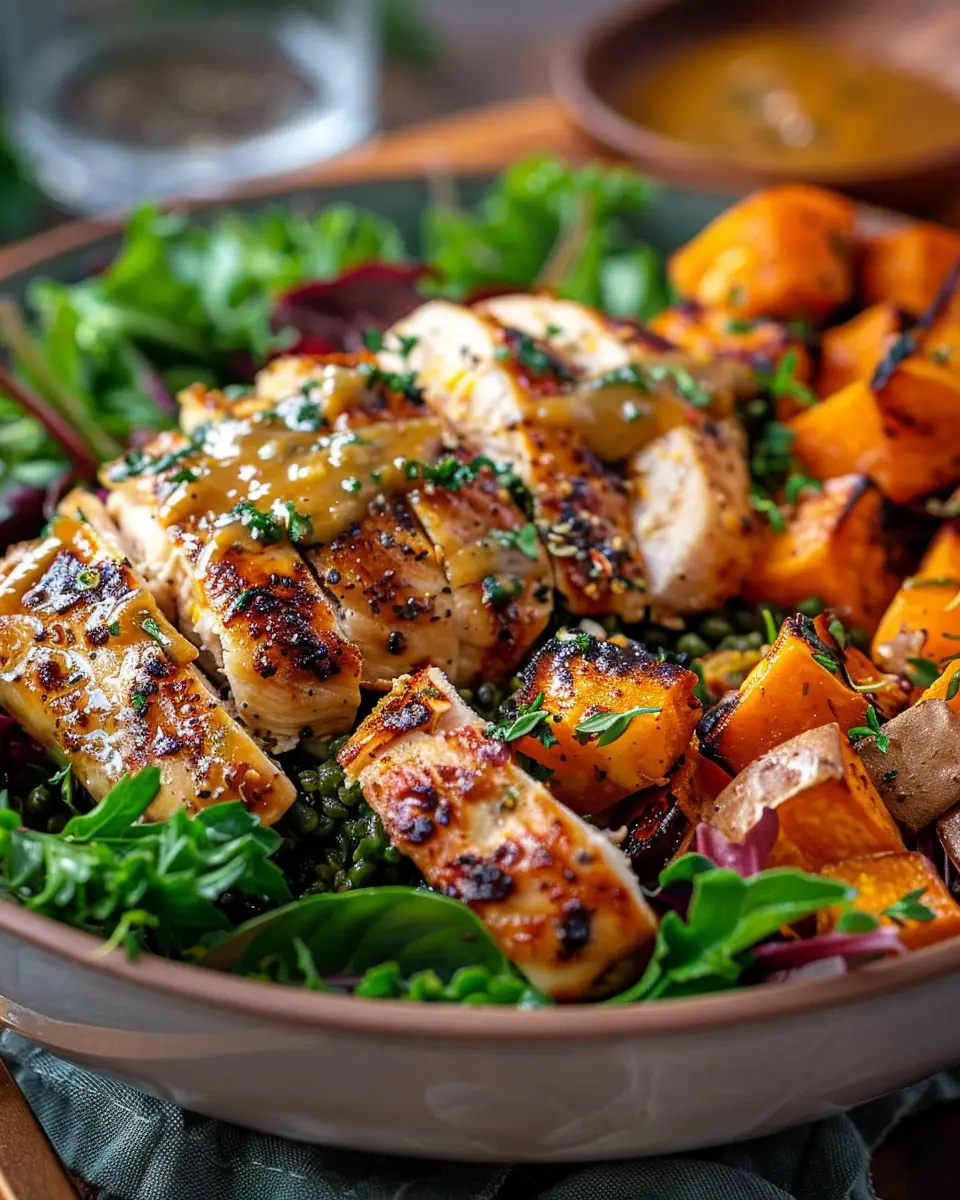 Maple Dijon Chicken &amp; Roasted Sweet Potato Bowls: Easy Comfort Food