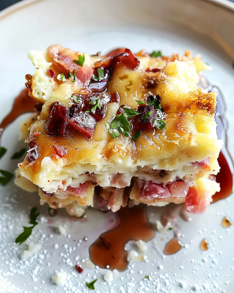 Monte Cristo Breakfast Casserole: Easy Turkey Bacon &amp; Chicken Ham Delight