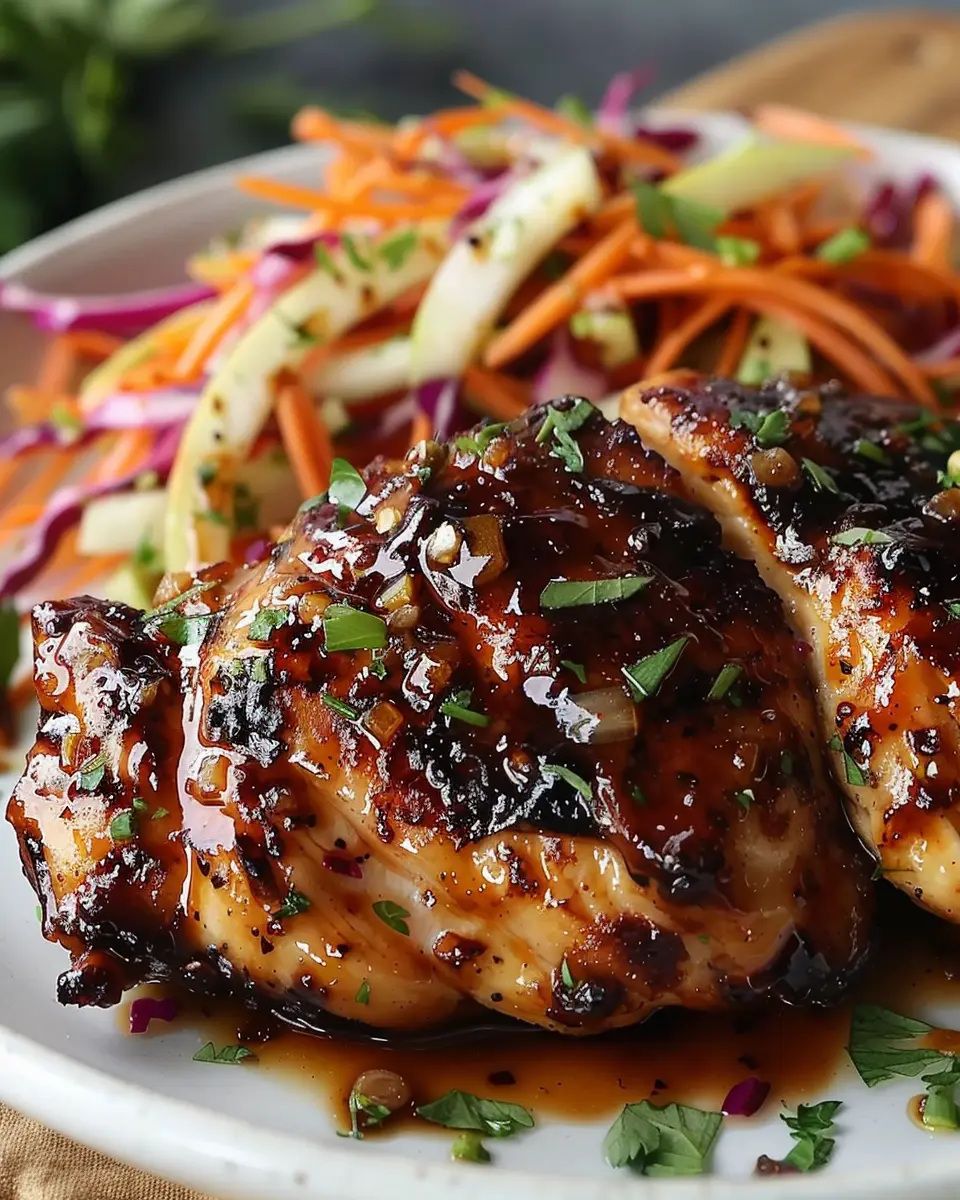 Sticky Apple Cider Chicken with Crisp Autumn Slaw for Cozy Nights