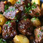 Garlic Butter Beef Bites with Potatoes