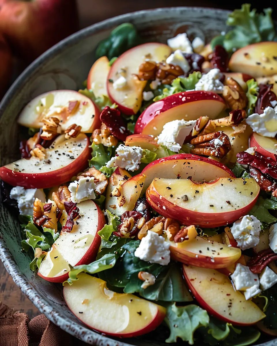 autumn harvest honeycrisp apple and feta salad for a fresh twist